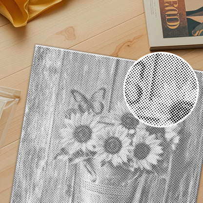 Girasoles sobre una silla de madera - Pintura de puntos