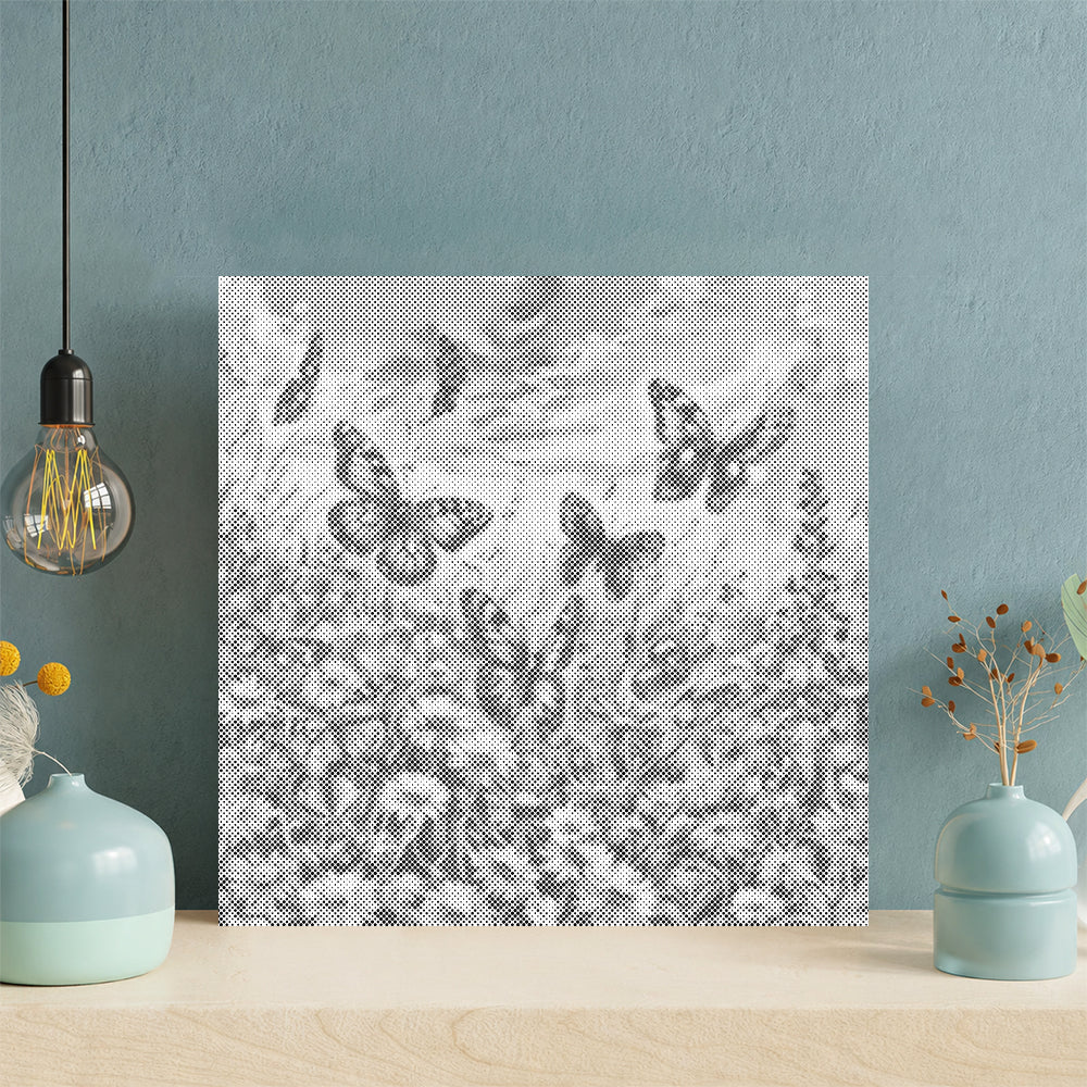 Mariposa entre flores - Pintura de puntos