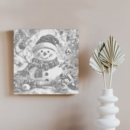 Muñeco de nieve alegre - Pintura de puntos