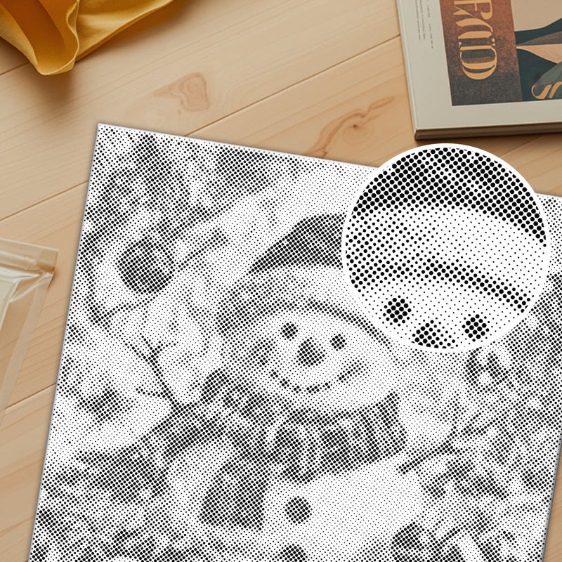Muñeco de nieve alegre - Pintura de puntos