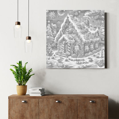 Casa de caramelos navideña - Pintura de puntos