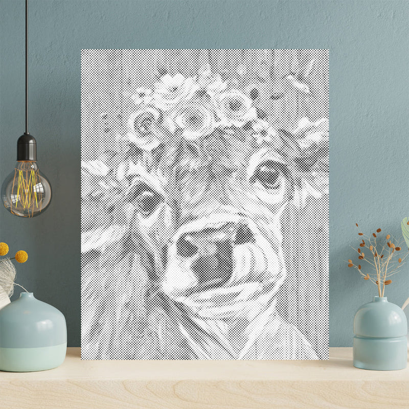 Vaca con flores - Pintura de puntos
