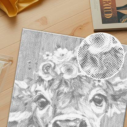 Vaca con flores - Pintura de puntos