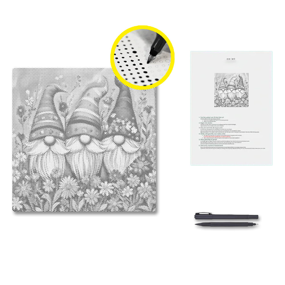 Gnomos florales - Pintura de puntos