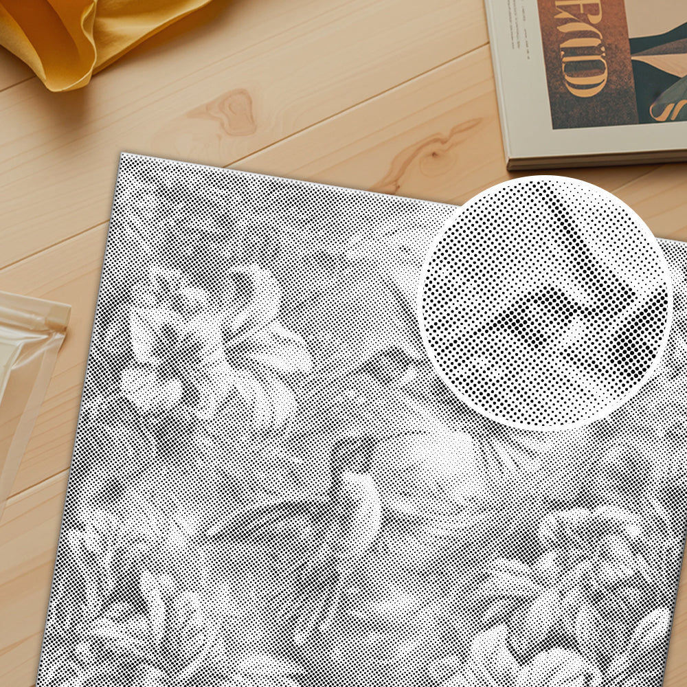 Colibrí sobre flores coloridas - Pintura de puntos