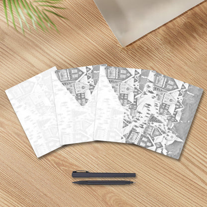 Historia de pueblo navideño – Pintura de puntos