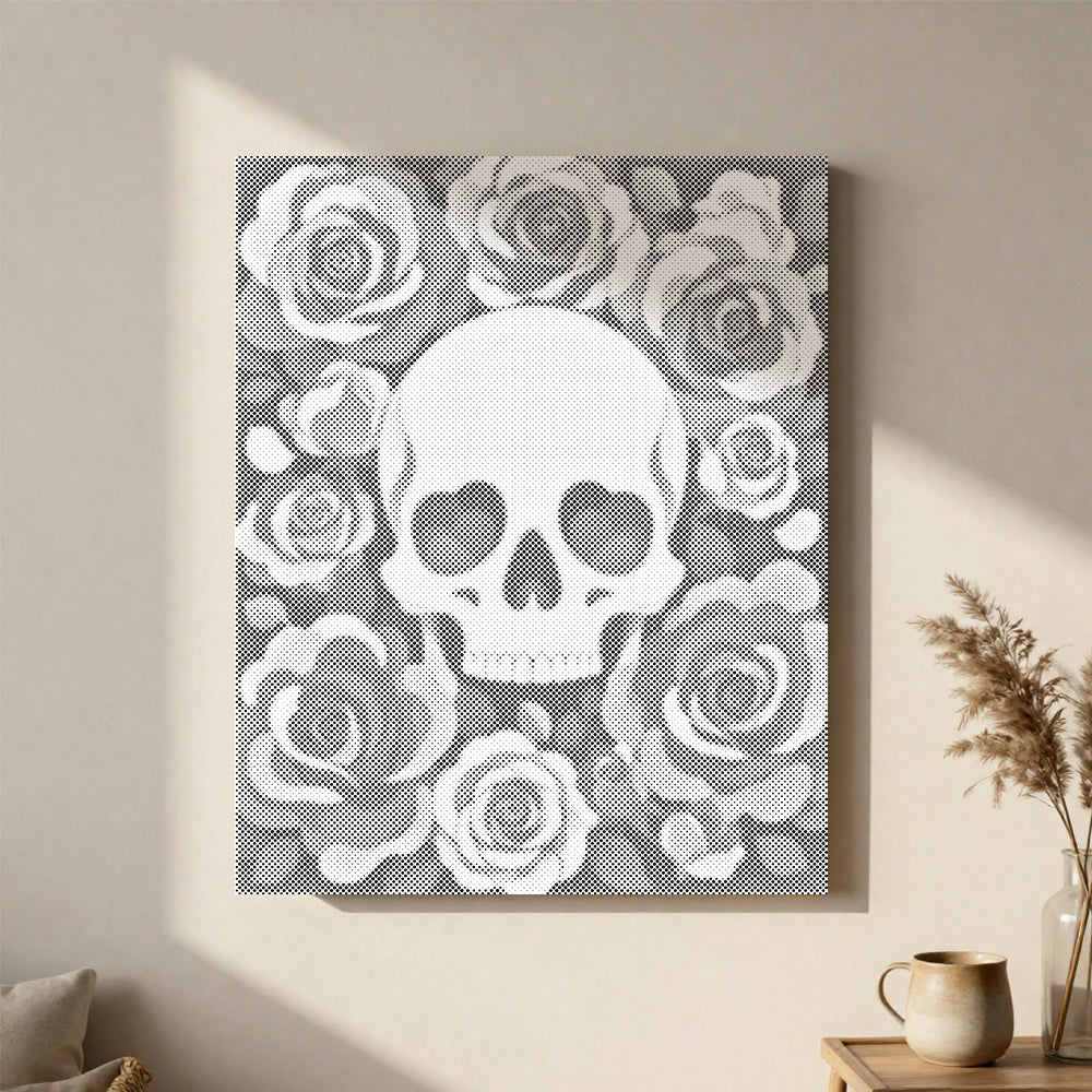 Calavera floral – Pintura de puntos