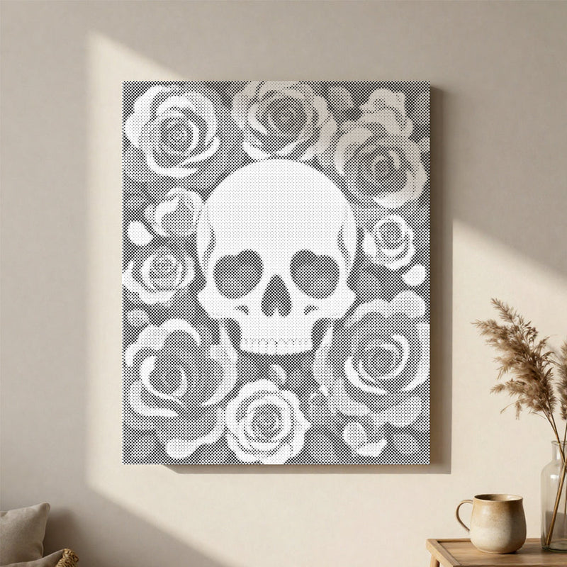 Calavera floral – Pintura de puntos