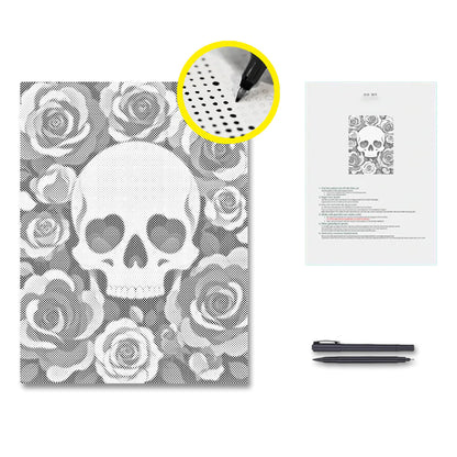 Calavera floral – Pintura de puntos