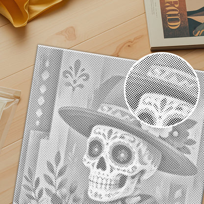 Festín floral de calavera de azúcar – Pintura de puntos