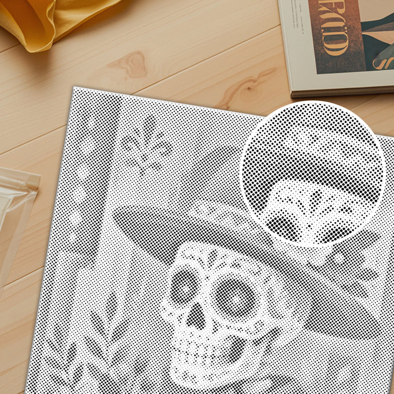 Festín floral de calavera de azúcar – Pintura de puntos