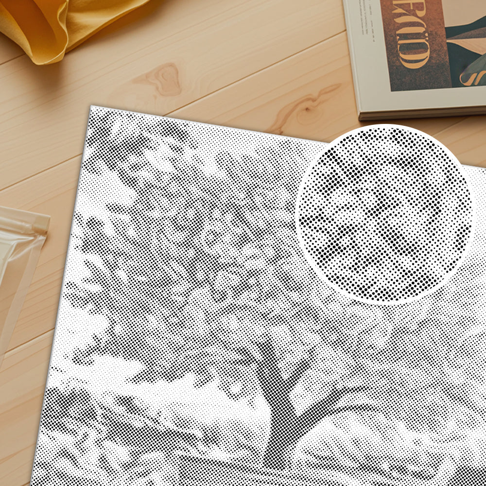 Banco bajo el cerezo en flor – Pintura de puntos
