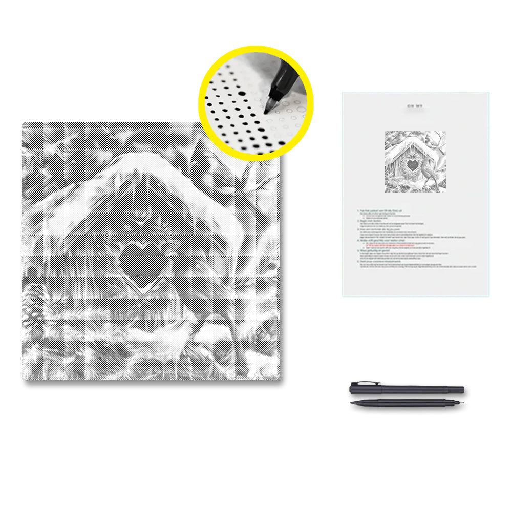 Escena invernal encantadora – Pintura de puntos