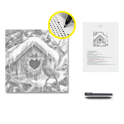 Escena invernal encantadora – Pintura de puntos