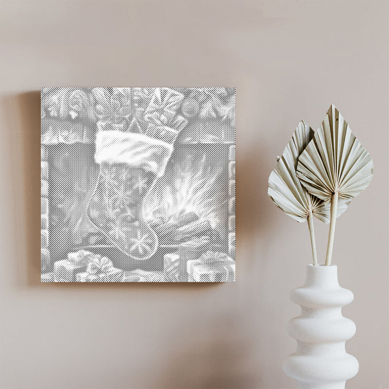 Calcetín navideño rebosante – Pintura de puntos