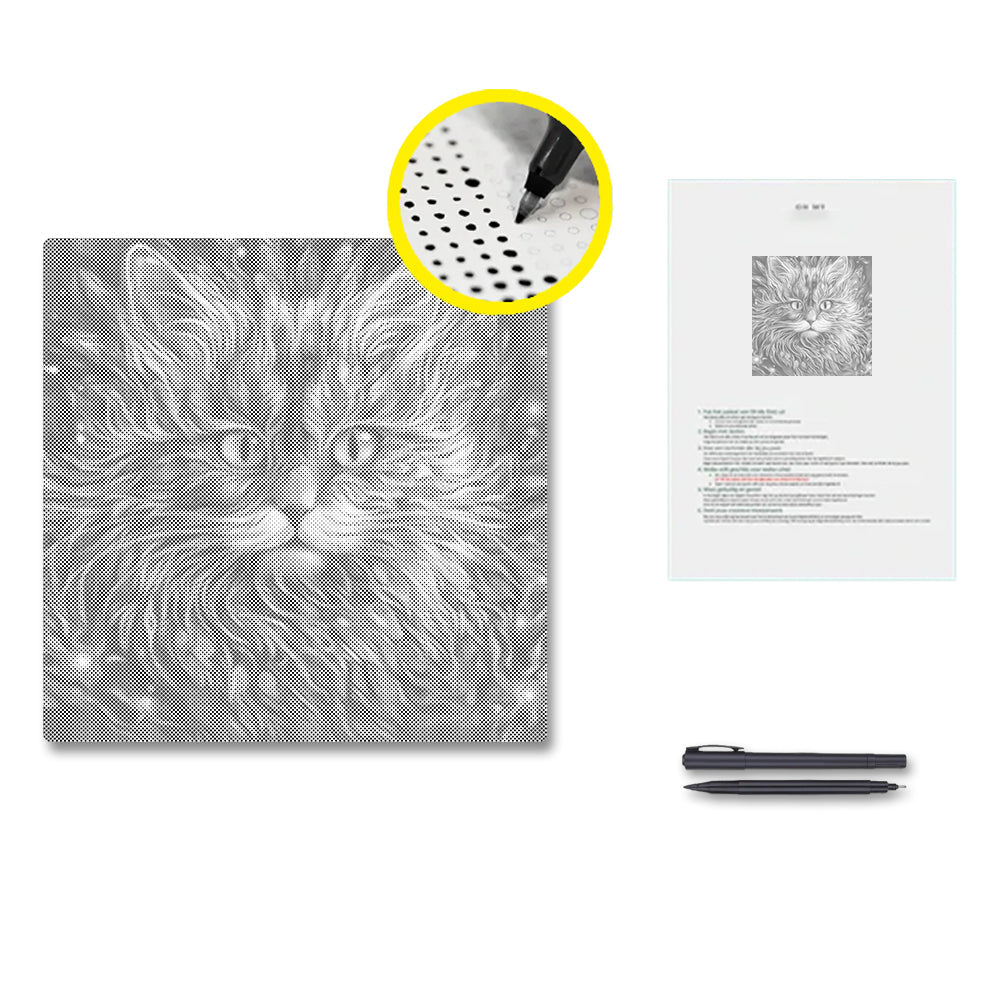 Gato colorido – Pintura de puntos