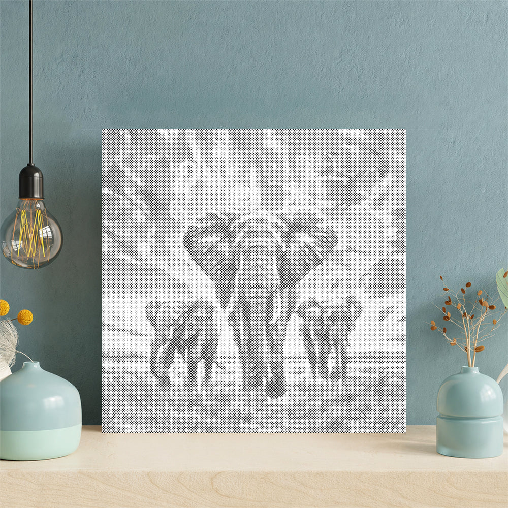 Elefante al atardecer – Pintura de puntos