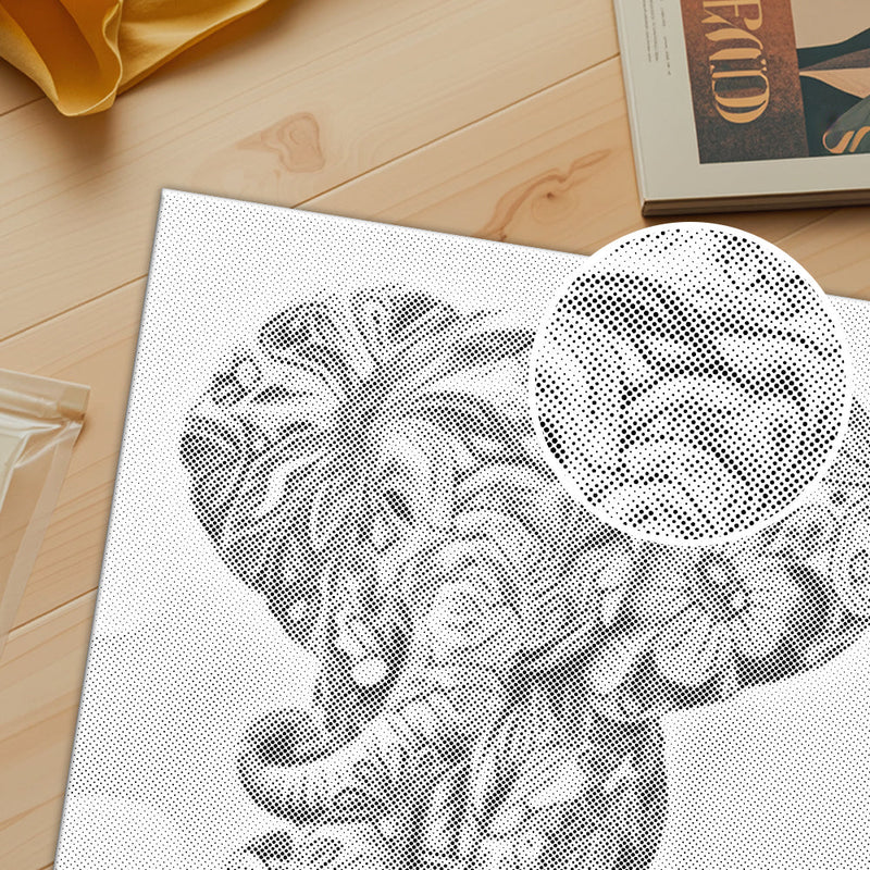 Elefante bebé floral – Pintura de puntos