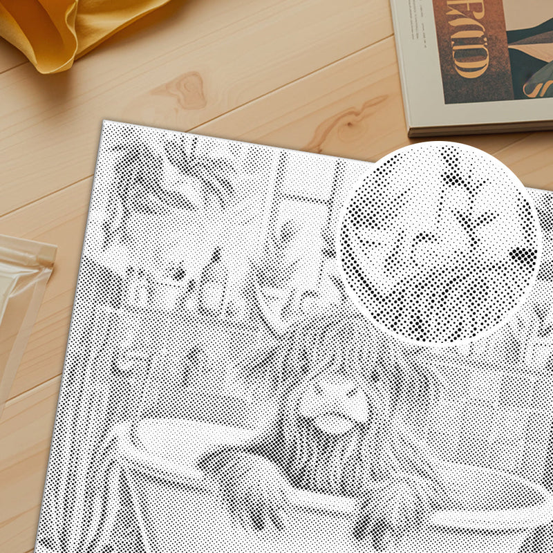Vaca highland en un baño acogedor – Pintura de puntos