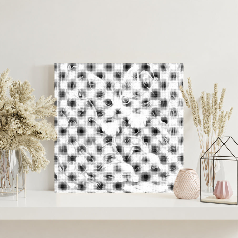 Gatito con botas – Pintura de puntos