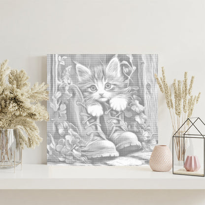 Gatito con botas – Pintura de puntos