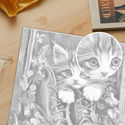 Gatito con botas – Pintura de puntos