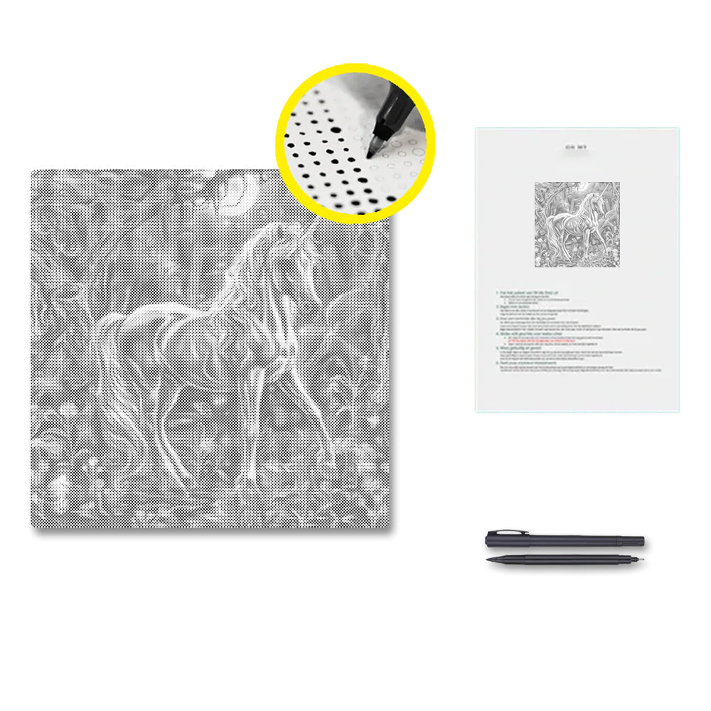 Unicornio mágico – Pintura de puntos