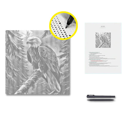 Águila calva majestuosa – Pintura de puntos