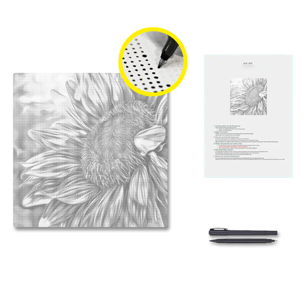 Girasol abierto – Pintura de puntos