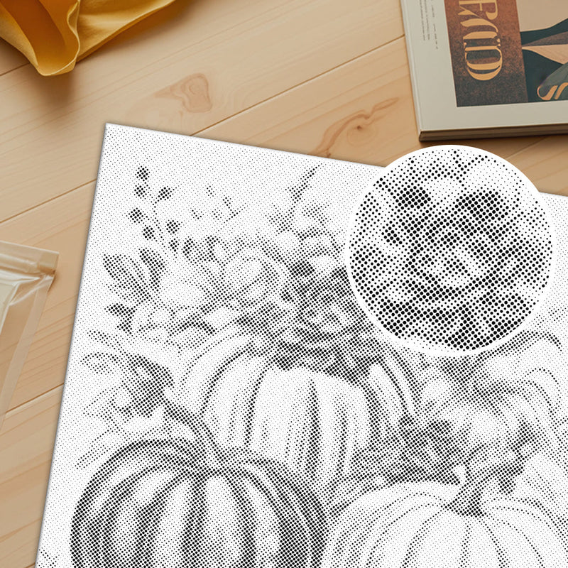 Calabazas y flores – Pintura de puntos