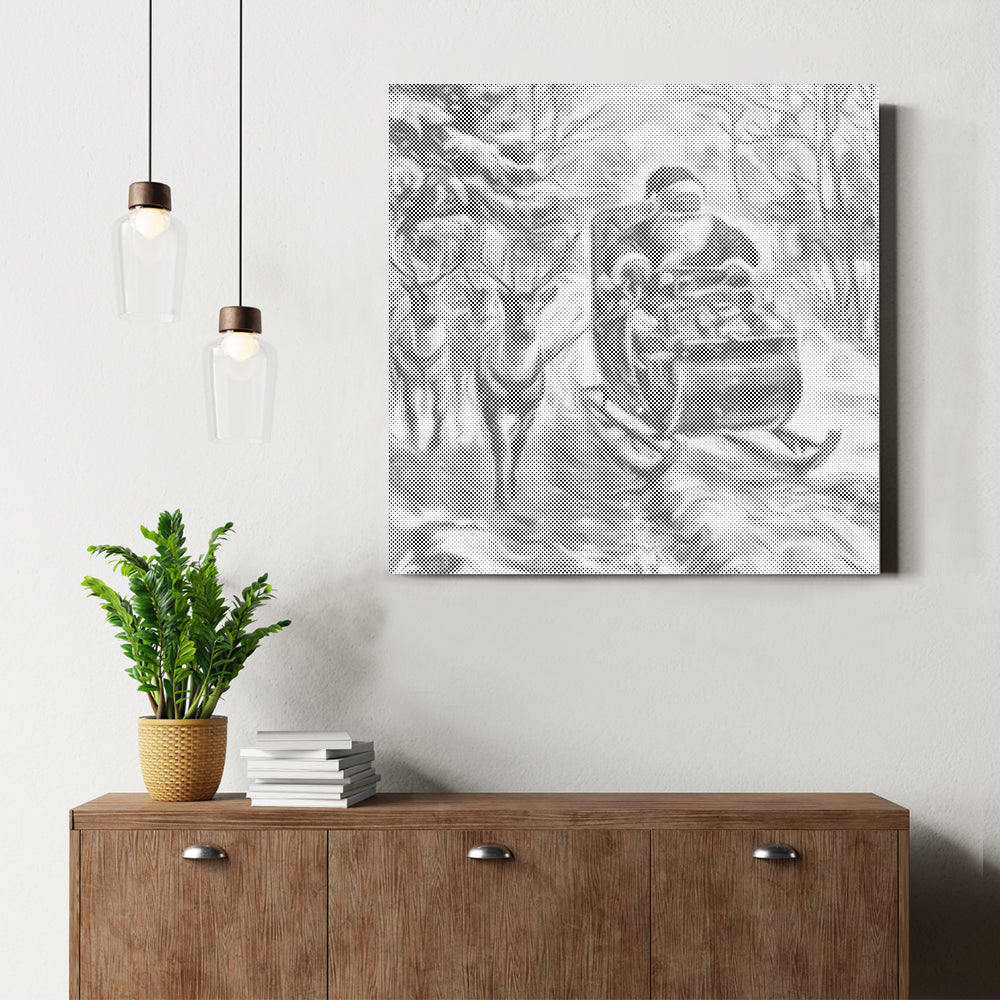 Papá Noel cabalgando – Pintura de puntos