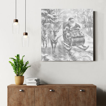 Papá Noel cabalgando – Pintura de puntos
