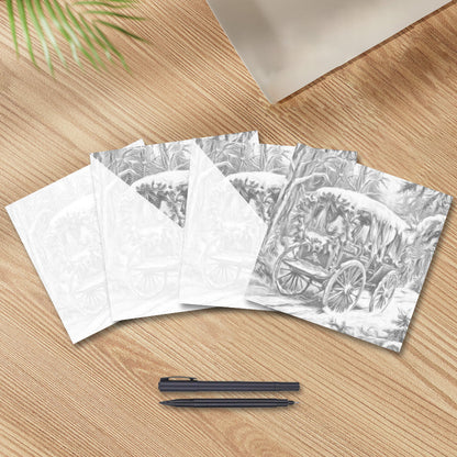 Paseo victoriano en trineo navideño – Pintura de puntos