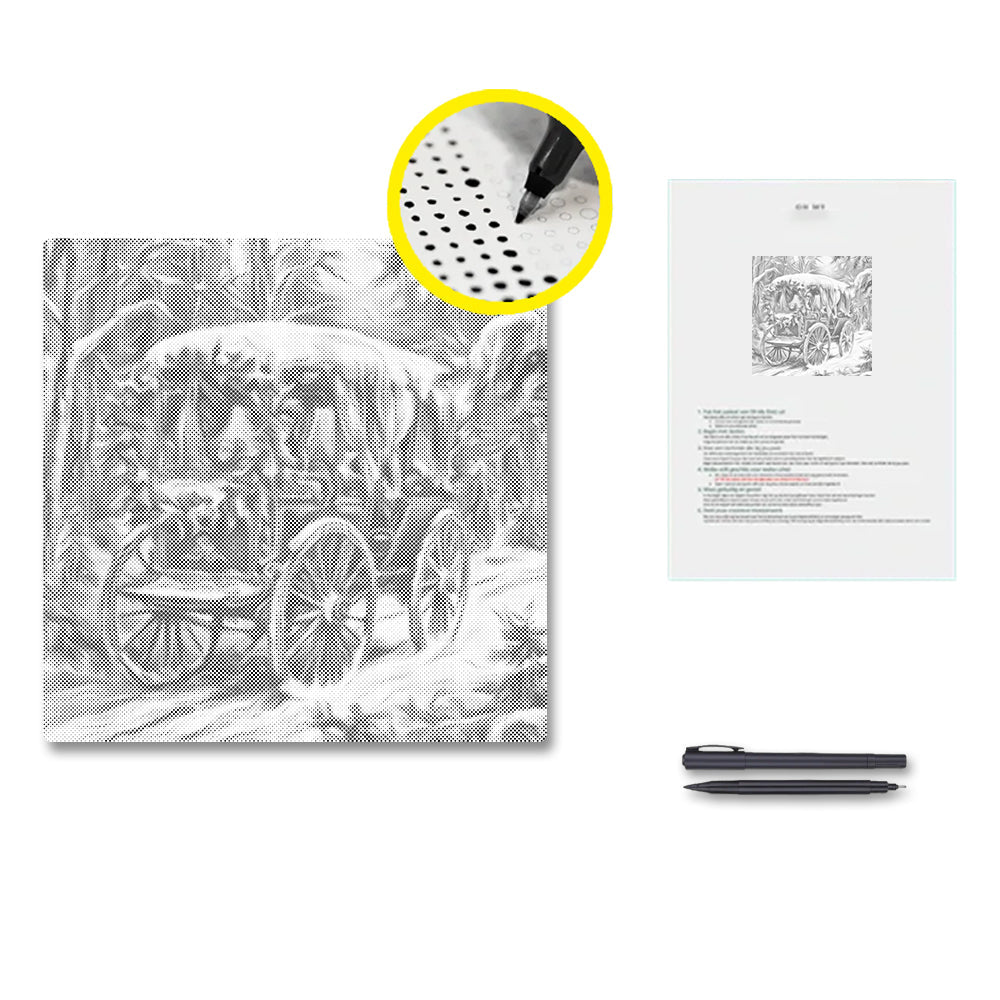 Paseo victoriano en trineo navideño – Pintura de puntos