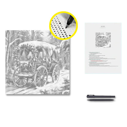 Paseo victoriano en trineo navideño – Pintura de puntos