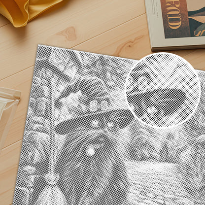Sombrero de bruja y escoba – Pintura de puntos