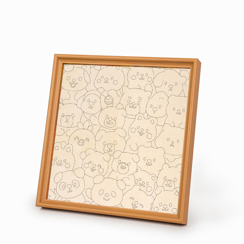 Compañeros del bosque - Puzzle de madera para colorear