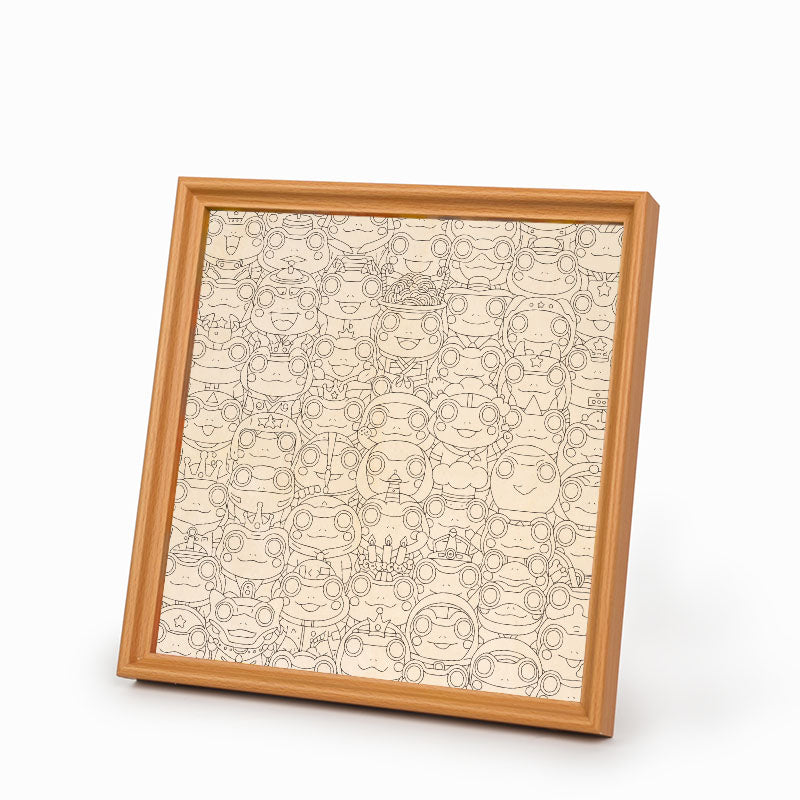 Rana - Puzzle de madera para colorear