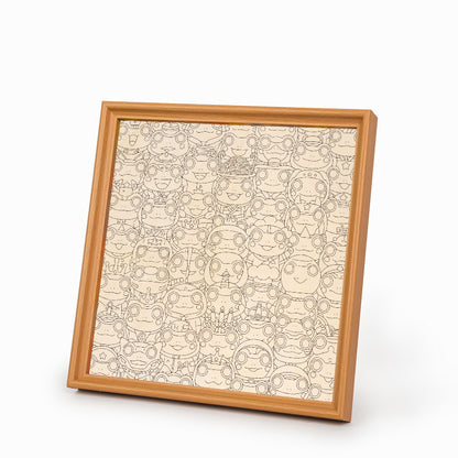 Rana - Puzzle de madera para colorear