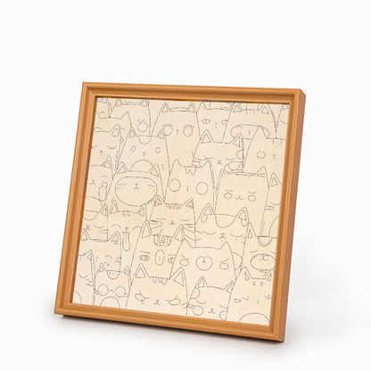 Gatitos de línea - Puzzle de madera para colorear