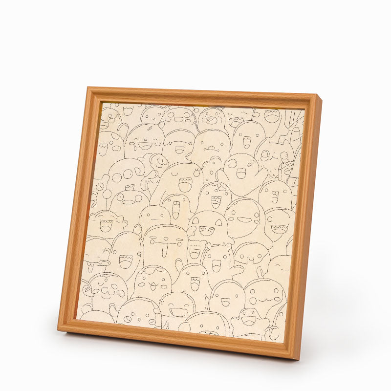 Monstruos traviesos - Puzzle de madera para colorear