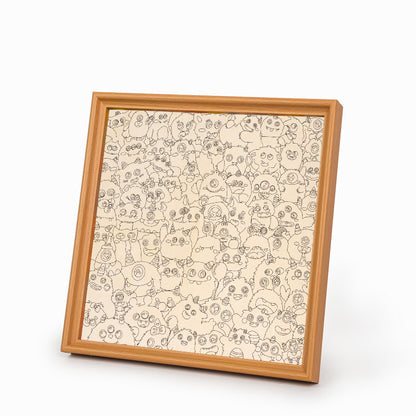 Monstruito - Puzzle de madera para colorear