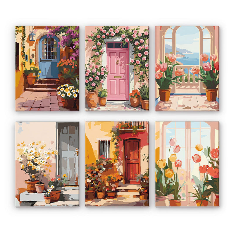 Puertas en flor - Pintar por números