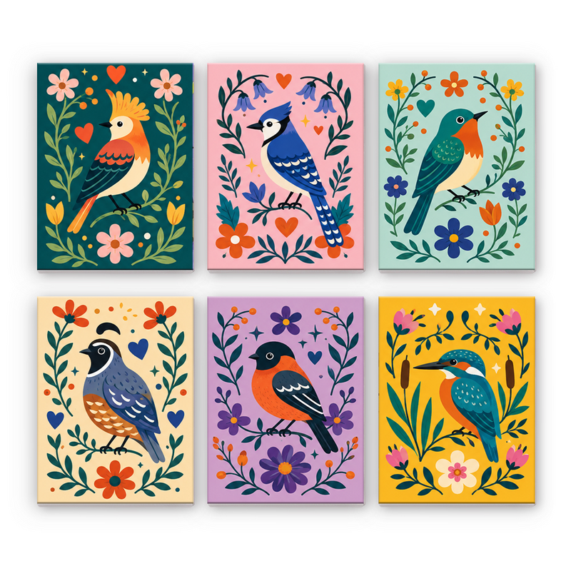 Pájaros cantores de colores – Pintura por números