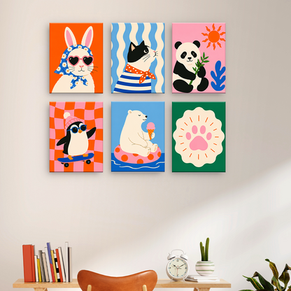 Pandilla de animales con estilo – Pintura por números
