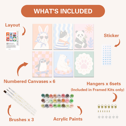Pandilla de animales con estilo – Pintura por números