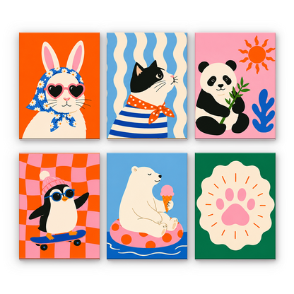 Pandilla de animales con estilo – Pintura por números