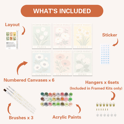 Viajes por mercados de flores – Pintura por números