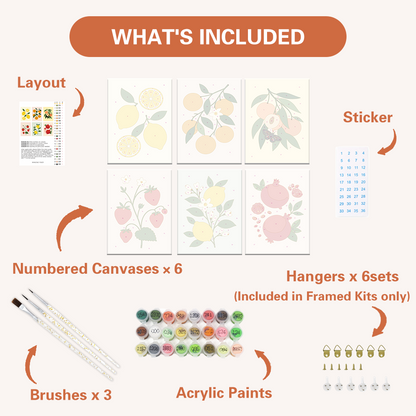 Jardín de frutas frescas – Pintura por números