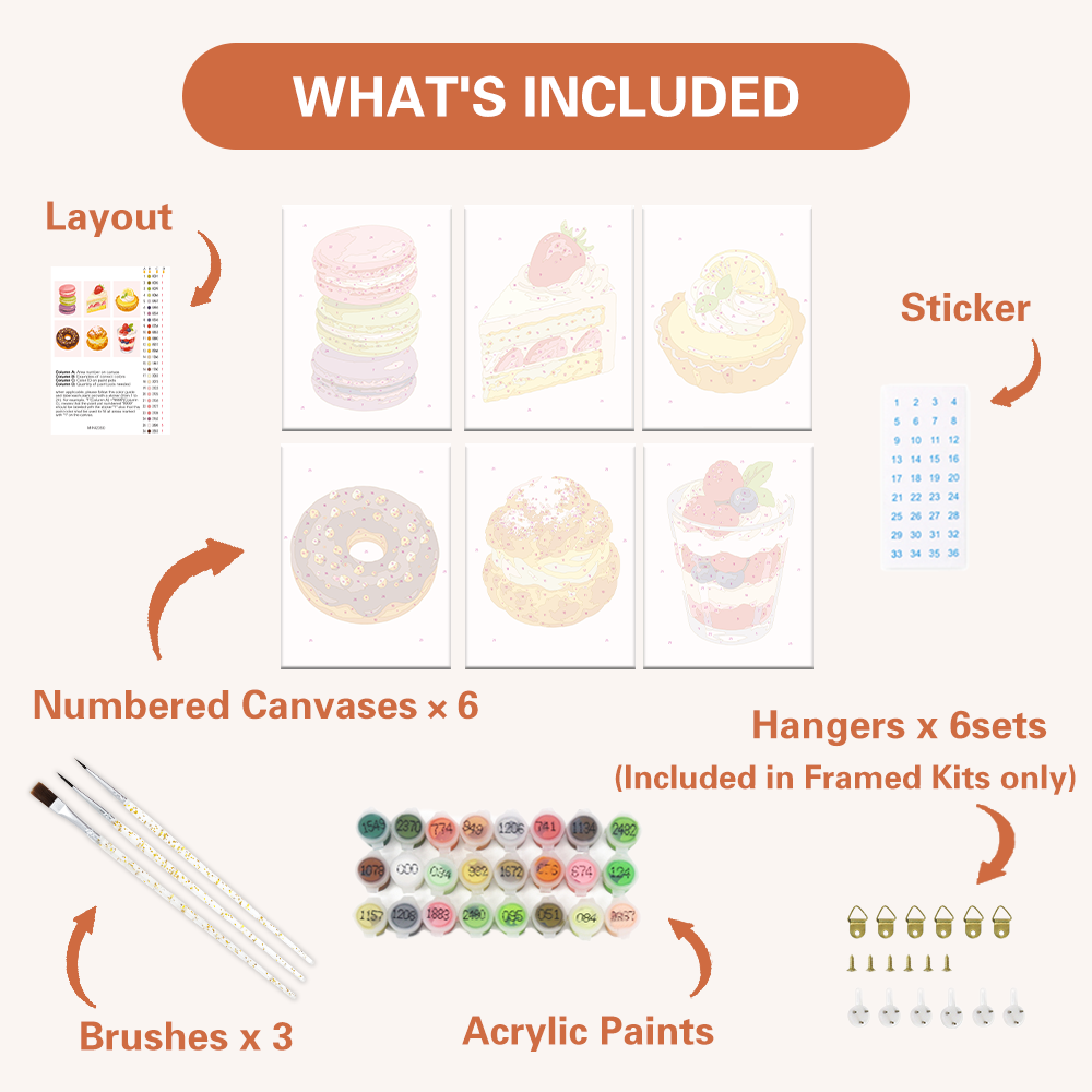 Delicias de postres pastel – Pintura por números
